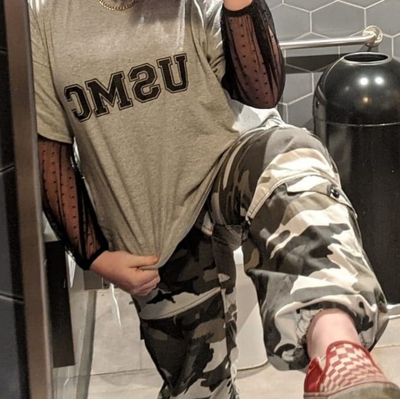 black and white cargo pants - Picture 1 of 1